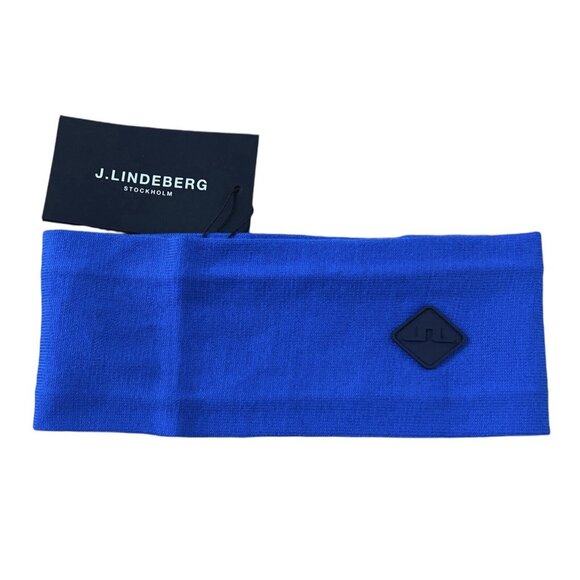 J Lindeberg Men's Merino Windbreaker Headband AMAC07074 Blue One Size NEW - Picture 1 of 5